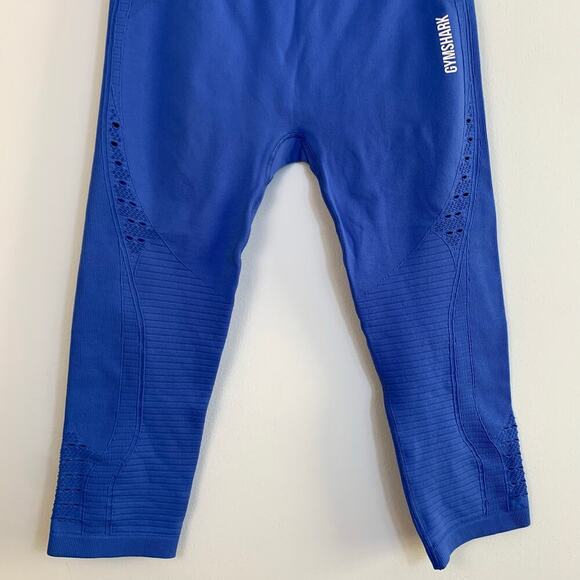 Gymshark Energy Seamless Cropped Leggings Size Medium High Rise Eyelet Workout - Picture 6 of 14
